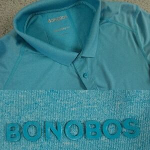 Bonobos Golf Polo‎ Shirt Heather Blue Mens Large Performance Stretch